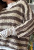 Stripe Boucle Slouch Knit Ecru & Earth